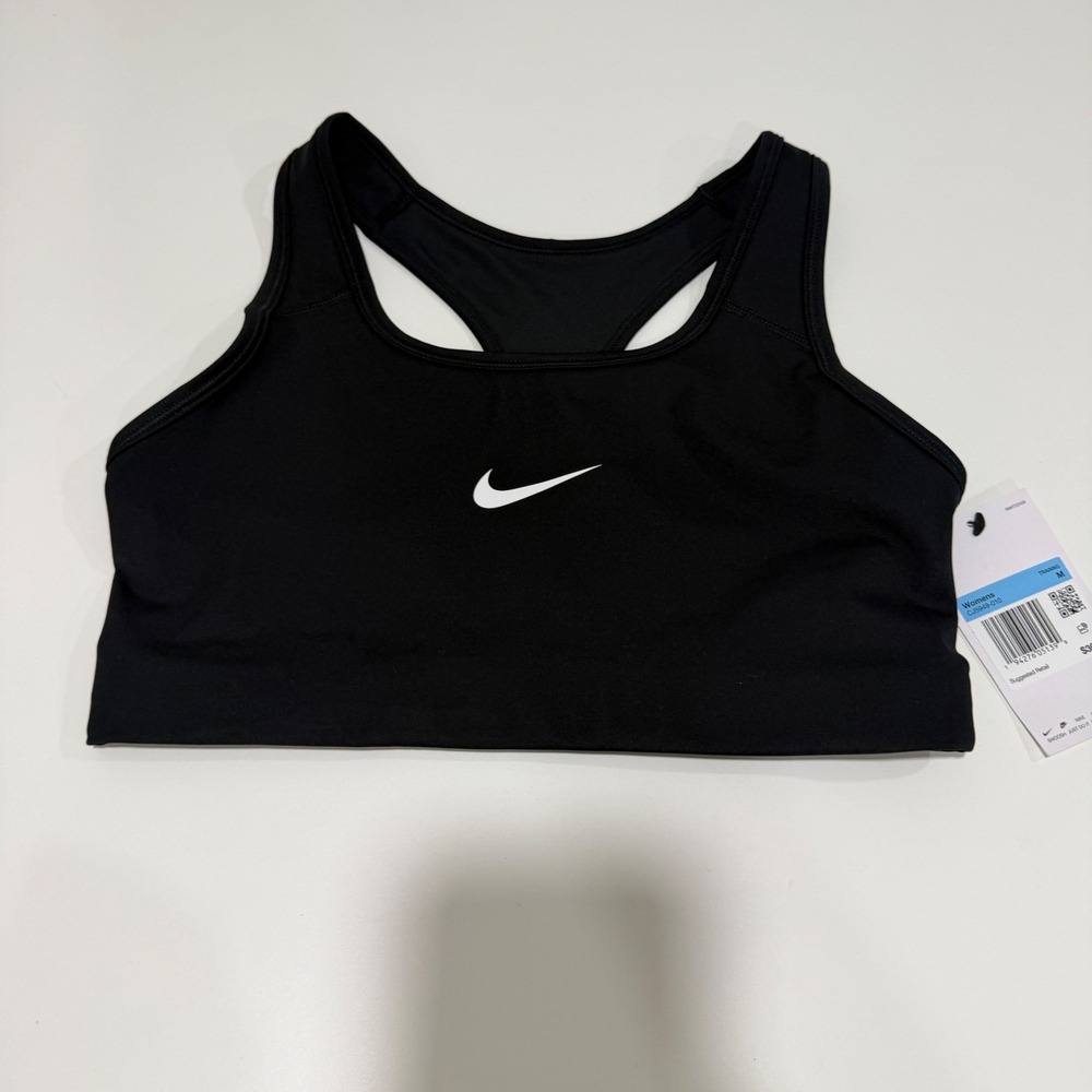 Nike Womens Swoosh Medium Support Sports Bra Black CJ5949-010 Size M NWT